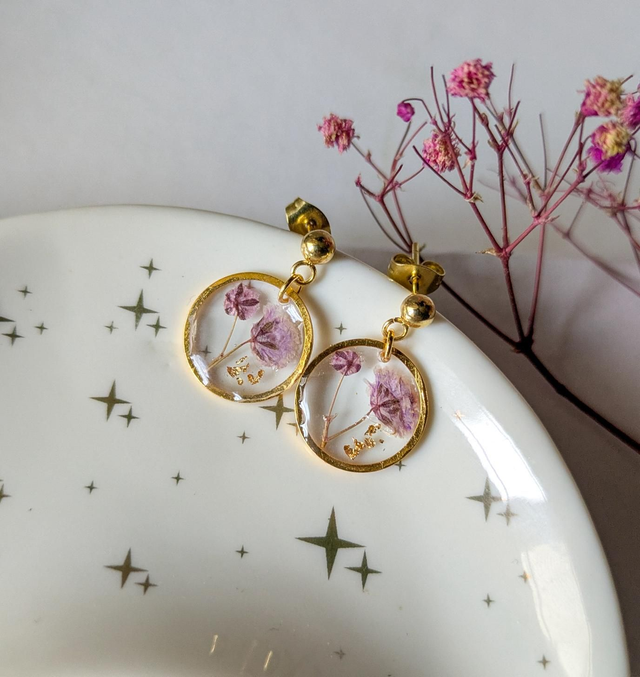 Pendientes redondos con Paniculata 