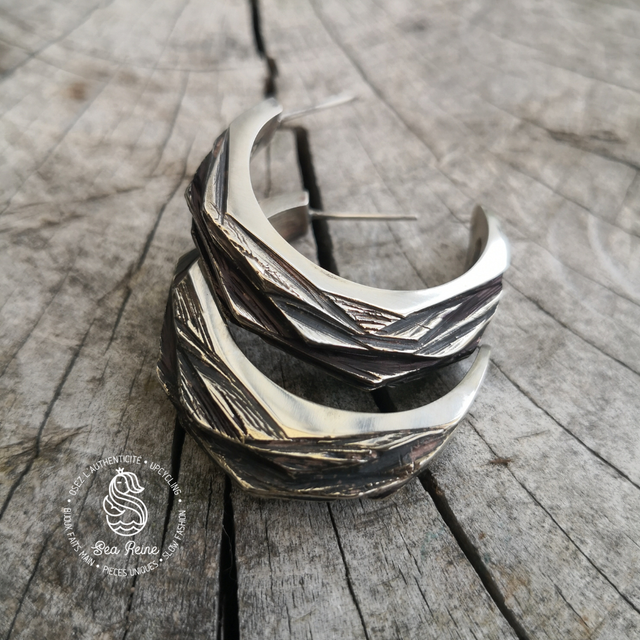 Boucles d'oreilles - Texture ardoise