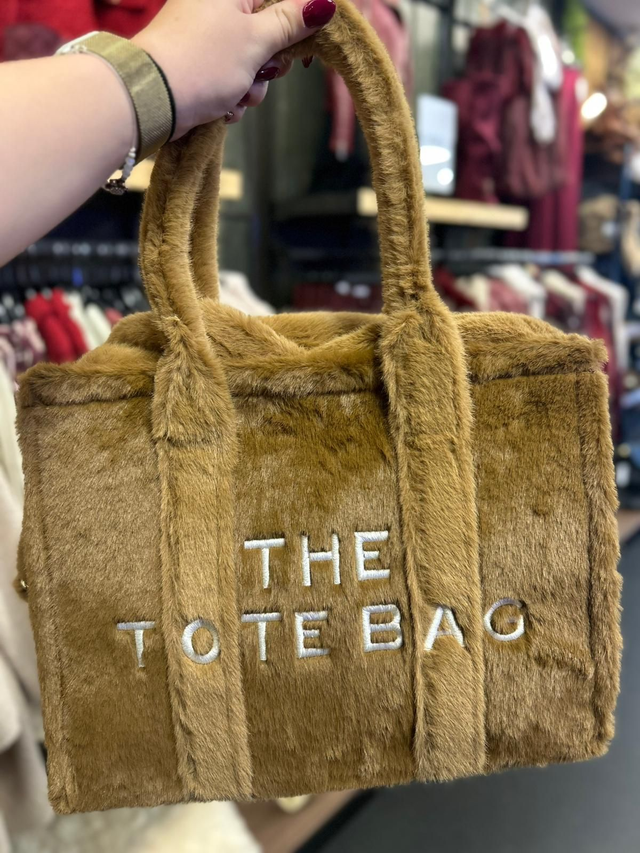 Tote bag fur cognac