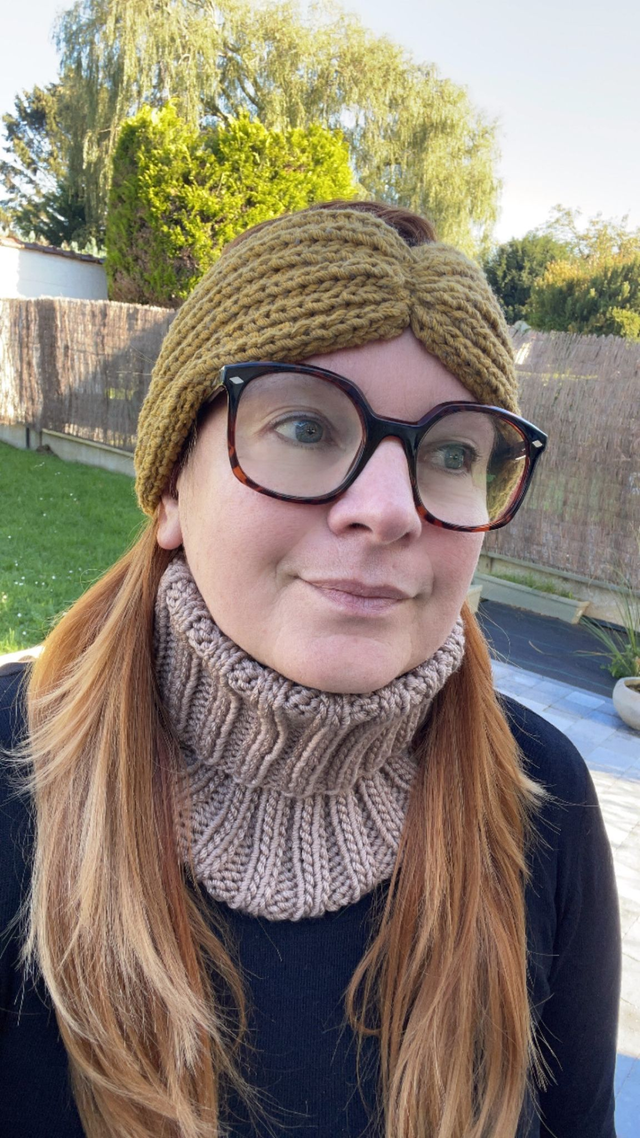 Tour de cou laine recyclée Café