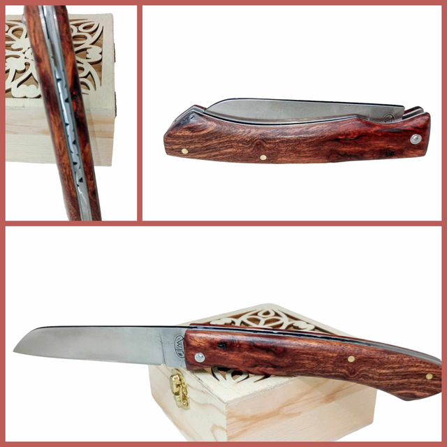 L&#039;Ambacien ®™ acier en Loupe de de padouk des savanes