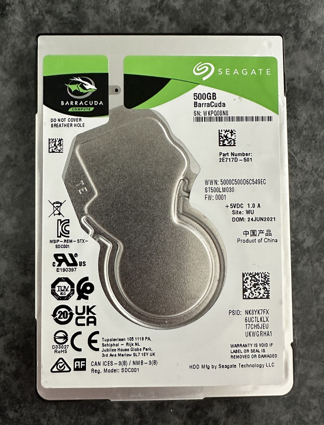 Seagate Baracuda 500GB HDD (2nd Hand)