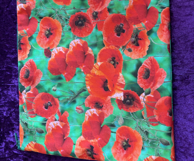 Wash Bag with Water resistant lining Poppies