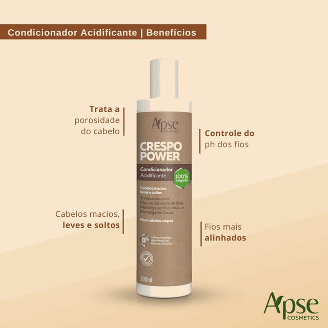 Condicionador acidificante crespo Power Apse 300g