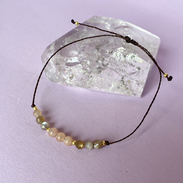 Mondstein Armband Makramee 