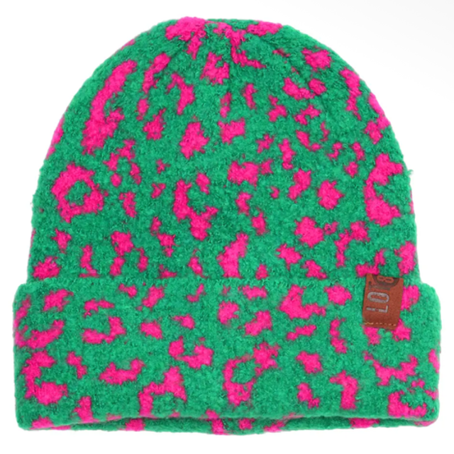 Beanie Leopard Grün