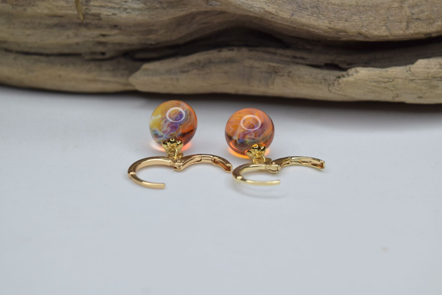 CRÉOLES NÉBULEUSE ORANGE MONTURE OR