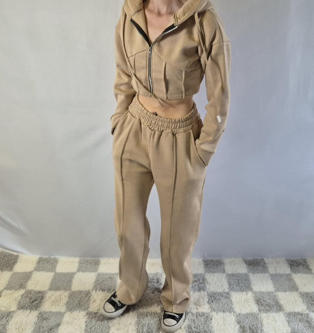 Crop Zip Hoodie &amp; Flare Jogger Set