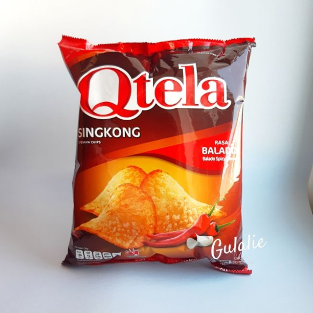 QTELA Singkong Rasa Balado - Chips de Cassava Sucrés Épicés