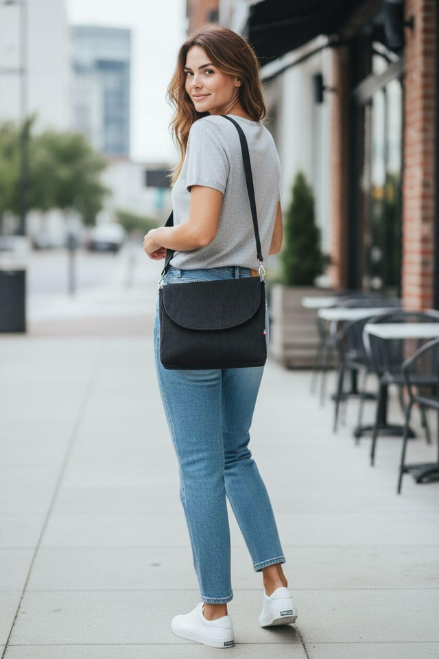 Sac à main MEL velours noir 