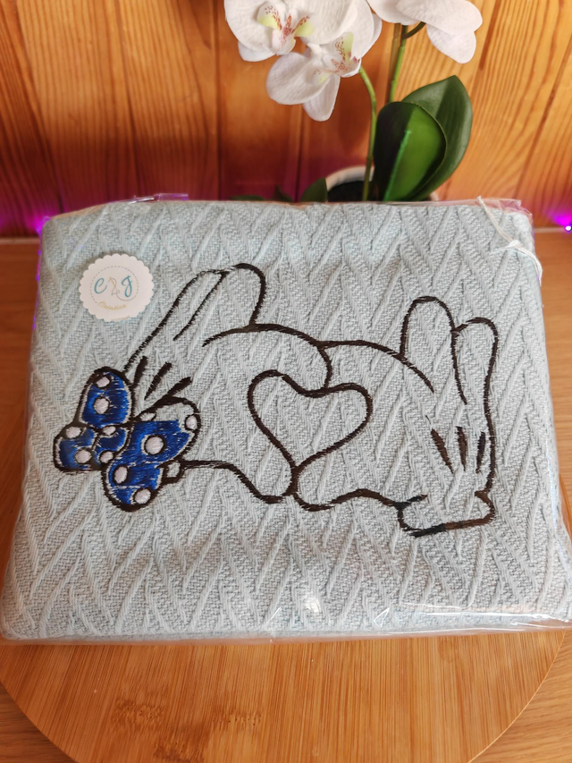 Couverture bleu mains cœur 