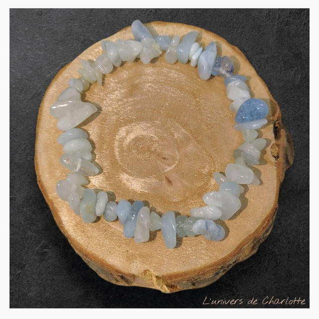Bracelet "Aigue-marine" baroque BR-217