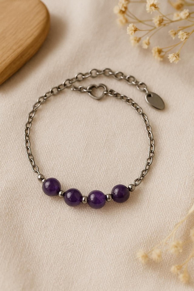 Bracelet Améthyste - Paix intérieure &amp; Protection