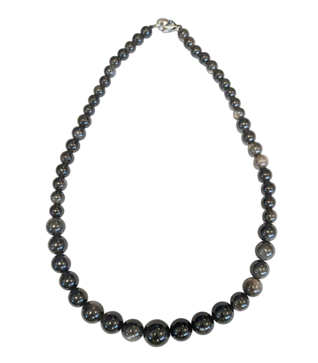 ♡ Collier Obsidienne Argentée  ♡