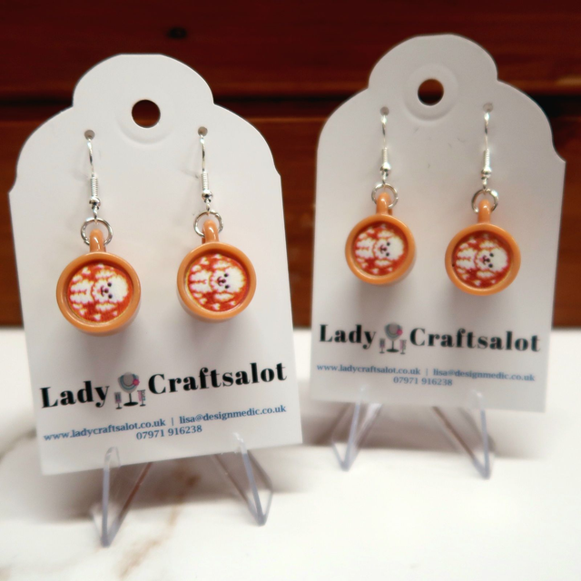 Pup Latte Art Earrings