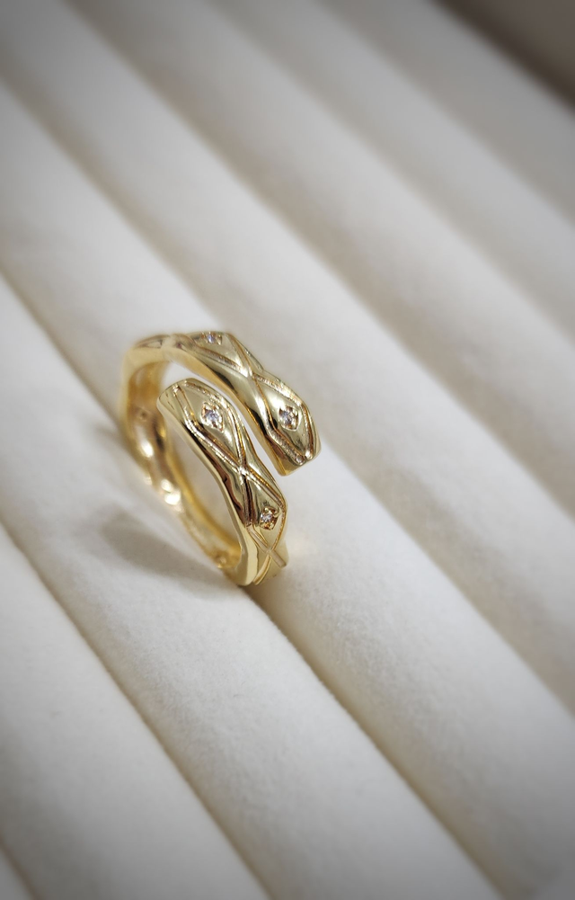 Anel Ajustável Em Cima Detalhado N.21 - Ouro