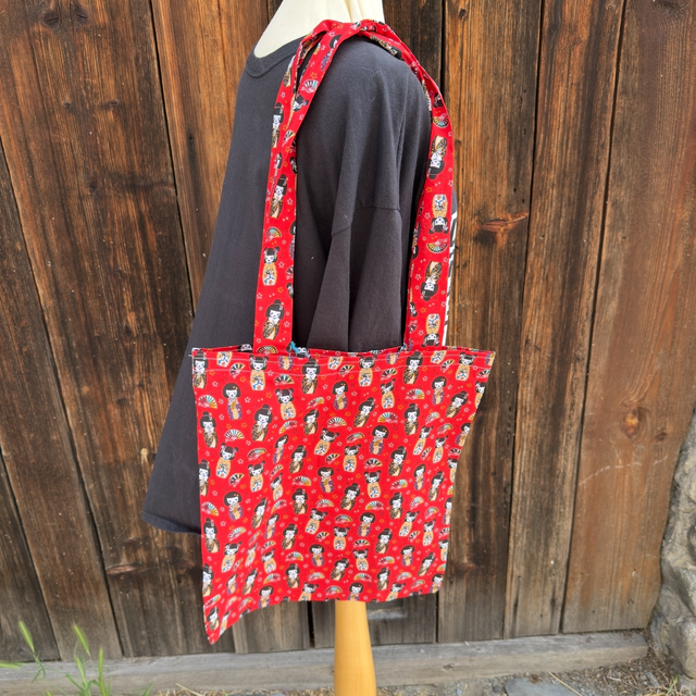 Tote bag japonaises rouge 