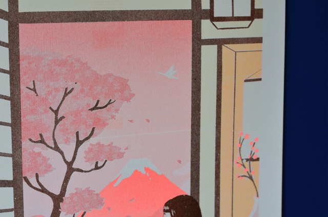 Affiche imprimée en risographie Sakura