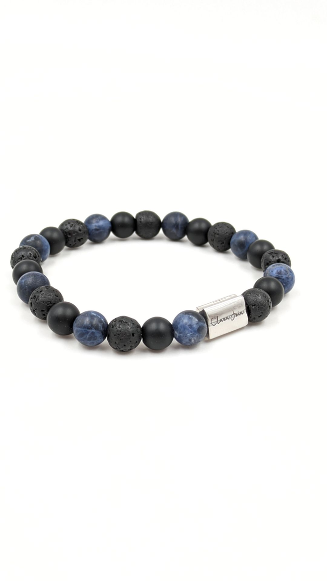 Bracelet Homme Clara Joia Sodalite Onyx Pierre de Lave