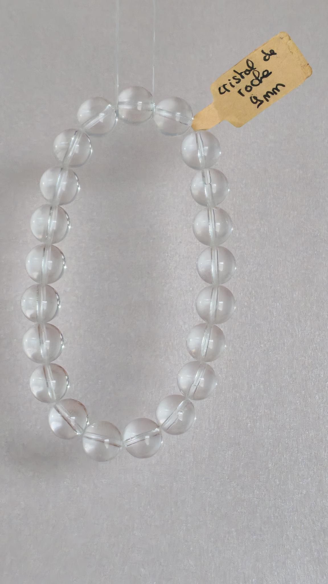 Bracelet cristal de roche 9 mm qualité 7A