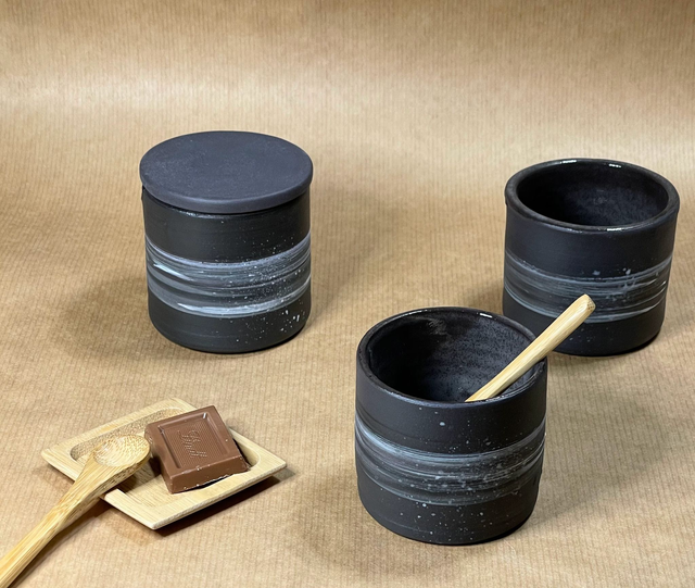 Sucrier / Pot à lait artisanal Collection &quot;VOIE LACTÉE&quot;