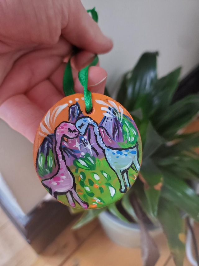 "Mystical Dinos" Clay Ornament 