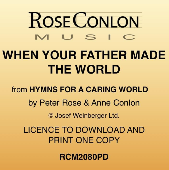 WHEN YOUR FATHER MADE THE WORLD  PDF (Piano/Vocal)