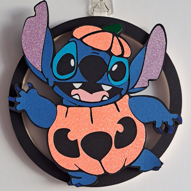 Couronne décorative murale Stitch citrouille