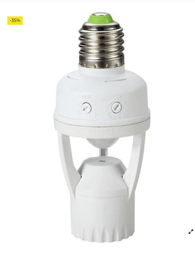 Maclean Energy MCE24 - Portalámparas con Sensor de Movimiento 360°