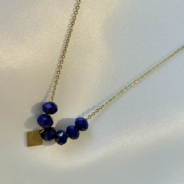 Collier boule bleu  