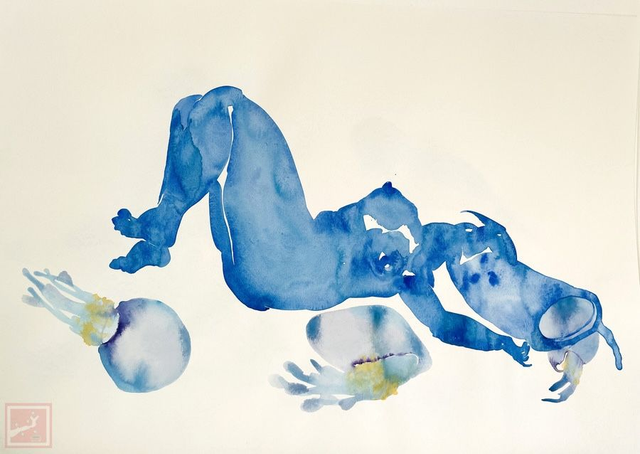 woman with jelly fish