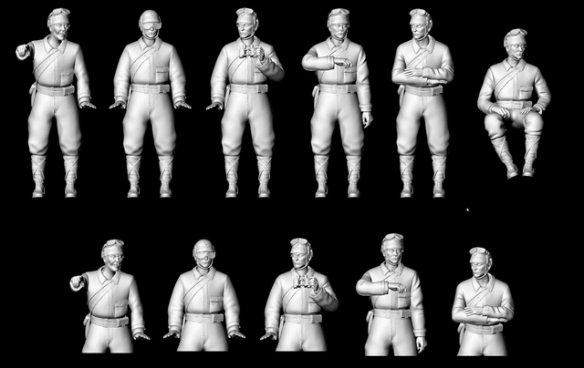 WW2 Japanese Tankers 8 - 1/72 figures