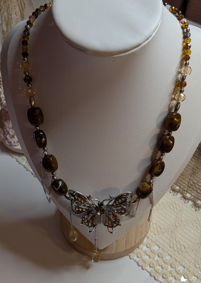 Nature inspired boho butterfly necklace