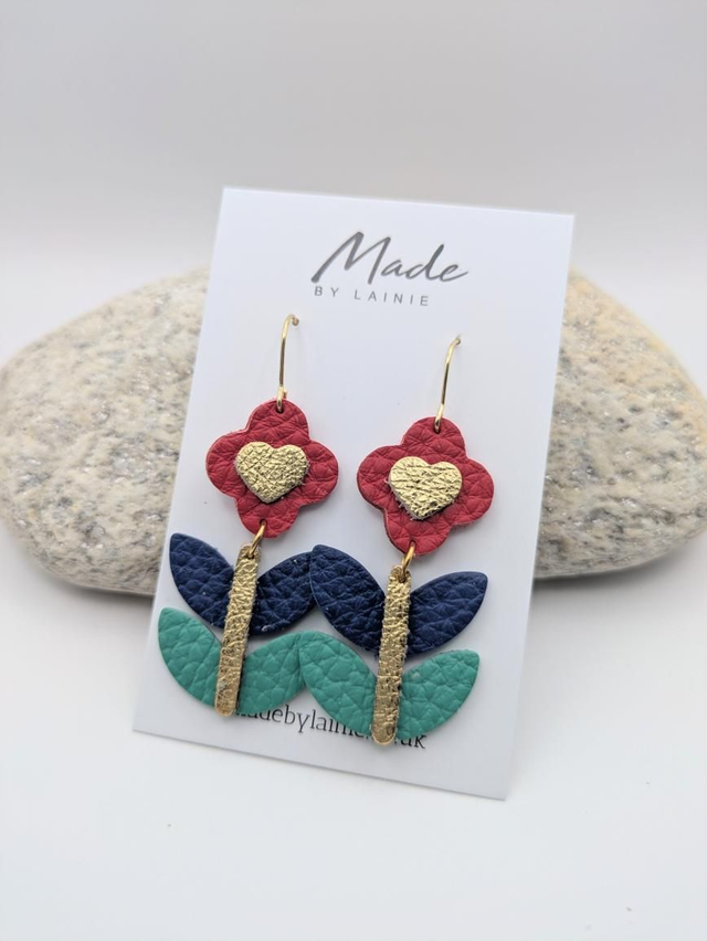 Scandi Flower Drop Earrings