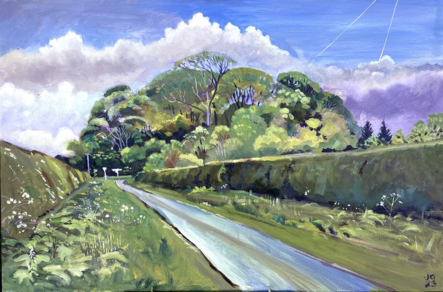 Loaningdale in early summer. 3x2 feet, oil on canvas.