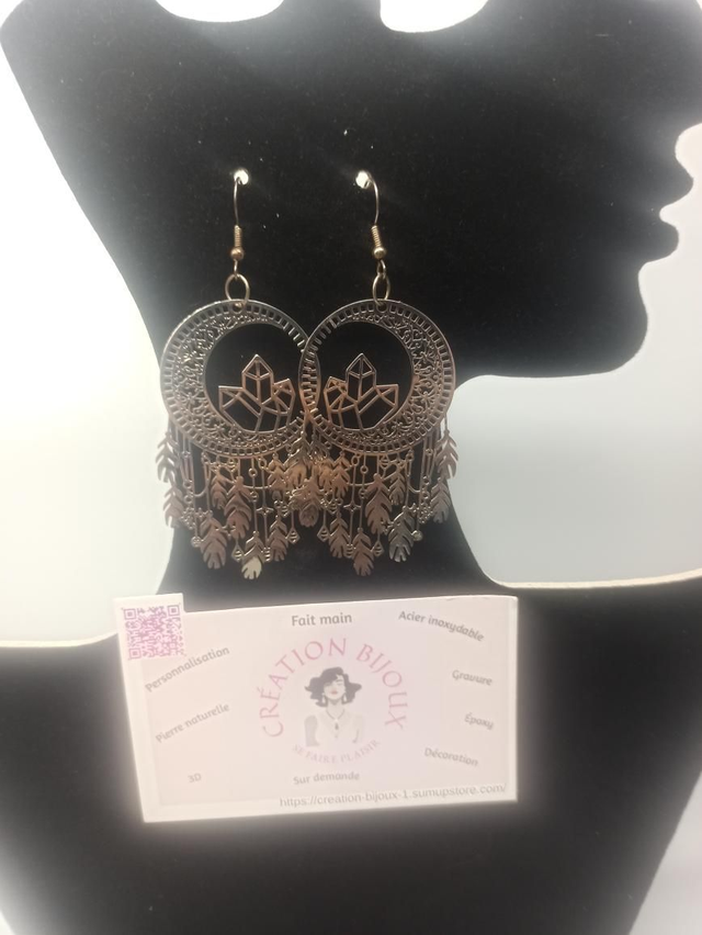 Boucle d'oreille cristaux 