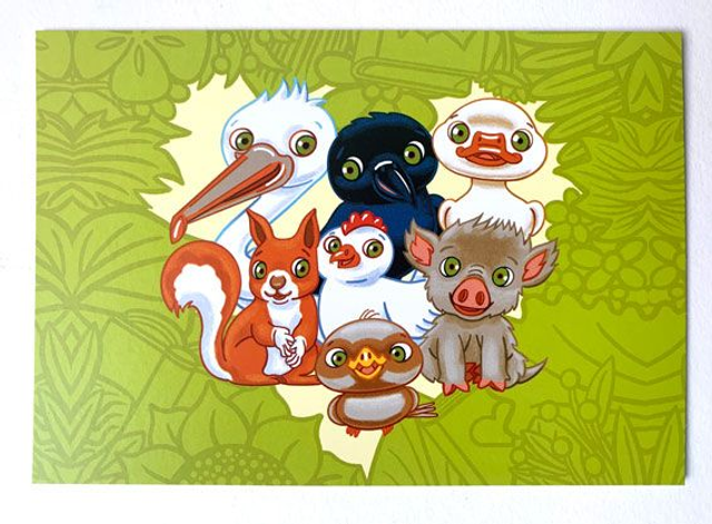 Böhm & Böhm - Postkarte "Böhms Tierleben" / Postcard "Boehm's Animal Life"