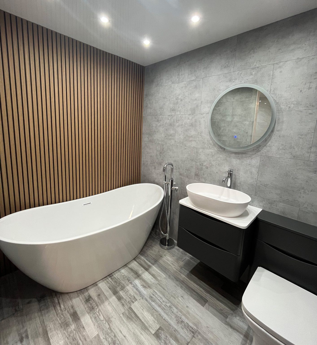 DCD Slat Wall Cladding Panel (233mm) – Natural Oak 3D Timber-Effect