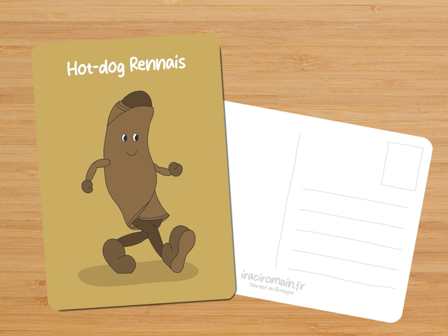 Carte postale " Hot-dog Rennais "