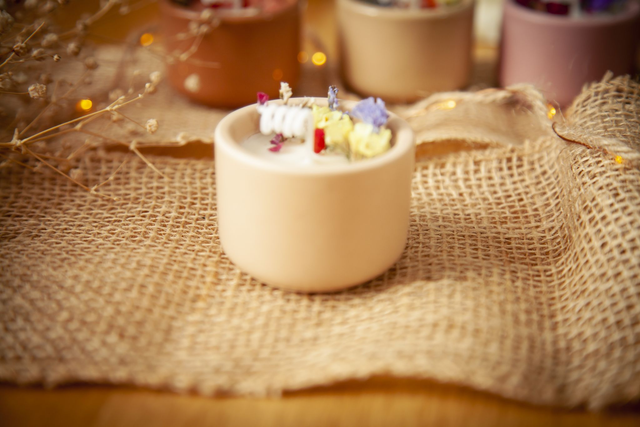 Bougie fleurie | bougie végétale parfumée | bougie naturelle | idée cadeau Mini fleurie