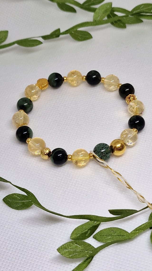 Bracelet Jaspe Kambaba et Citrine en 0,8 cm 