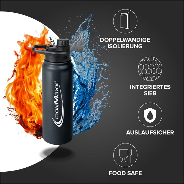 Hot &amp; Cold Bottle- Meleg és hideg italokhoz Palack 800ml – IronMaxx®