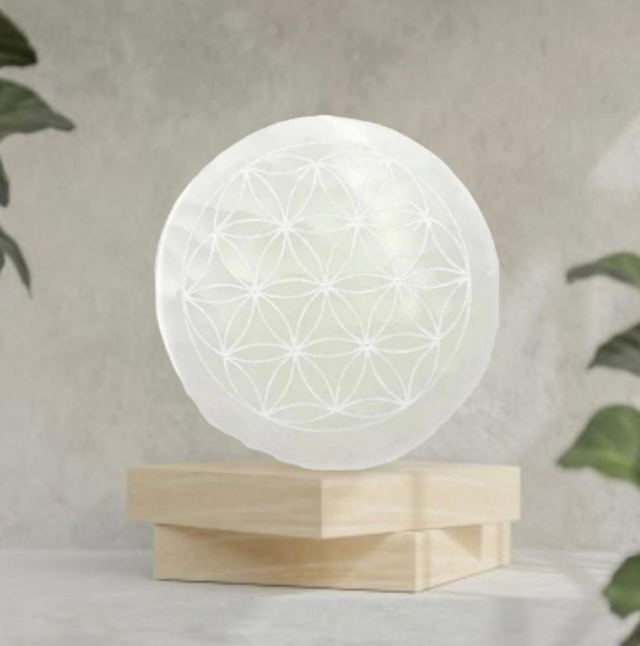 Plaque de Sélénite Fleur de vie 