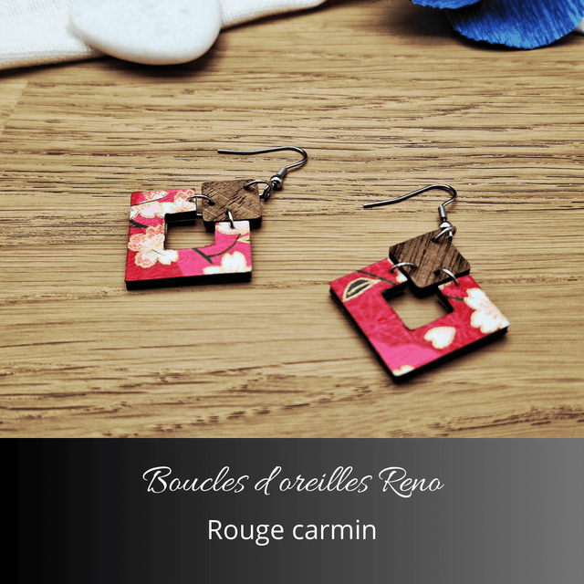Boucles d'oreilles Reno - Rouge carmin