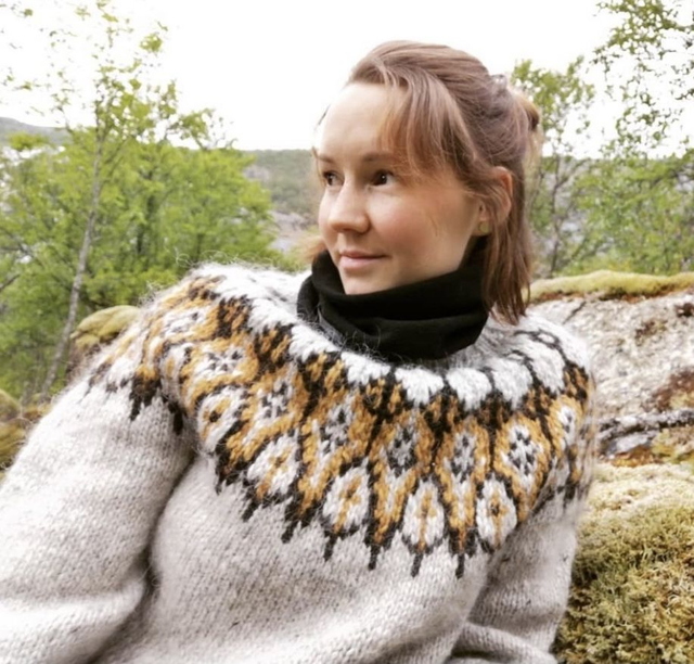 Tusseladd Polar Sweater Kit - Col 07 (Light Ash and Yellow) - Wool & Pattern - Linka Neumann