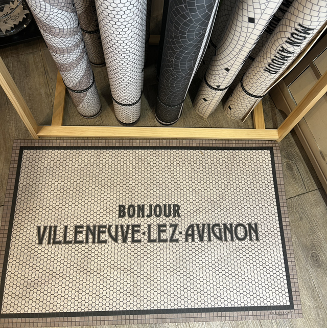 Tapis personnalisé bonjour Villeneuve
