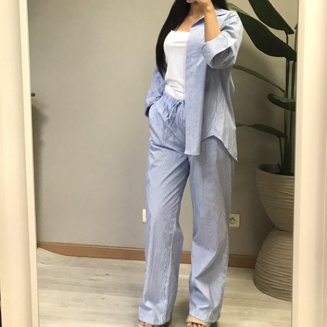 Ensemble rayé bleu 