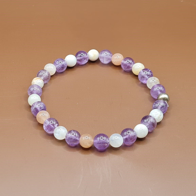 Bracelet Améthyste – pierre de lune