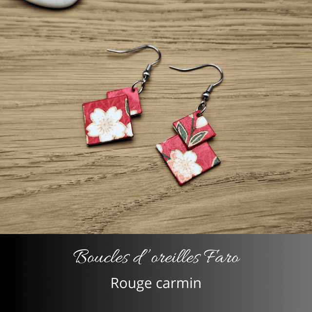 Boucles d'oreilles Faro - Rouge carmin
