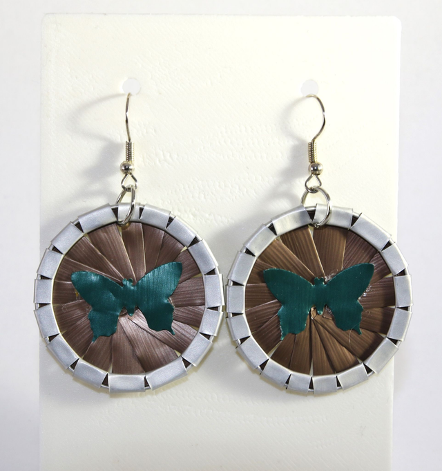 Boucles d'oreilles Upcylcling Papillons